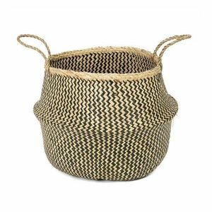 Coș de depozitare Compactor tricotat din iarbă demare Belly, 45 x 36 cm, negru, negru, L imagine