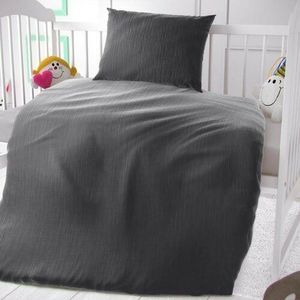 Lenjerie de pătuț din muselină Kvalitex pentrucopii gri închis, 90 x 135 cm, 45 x 60 cm, gri închis imagine