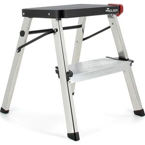 Rolser Scară pliabilă pentru uz casnic Taburete, 2 trepte extra late, negru imagine