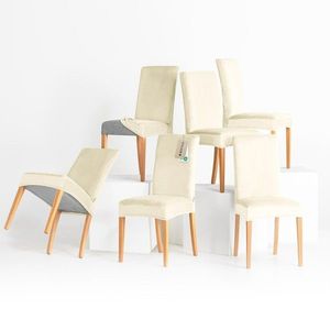 Restilo Husă pentru scaun Sento crem, 48 x 48 x 58+ 10 cm, set de 6 bucăți, crem deschis imagine