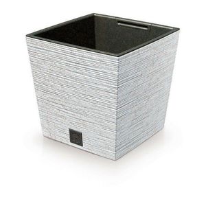 Ghiveci de flori FURU SQUARE LOW ECO WOOD cuinserție m 24 cm, alb ECO imagine