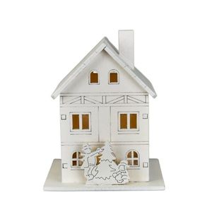 Decorațiuni luminoase de Crăciun Casă din lemn, 8x 10 x 8 cm, LED imagine