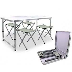 Set pliabil Aldotrade Camping, masă + 4 fotolii, 120 x 60 x 70 cm imagine