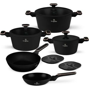 BerlingerHaus Set de vase cu suprafață din titan Black Rose, 10 piese imagine