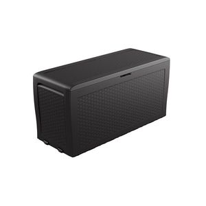 Keter Cutie de depozitare pentru grădină SamoaRattan antracit 270 l, 117 x 57 x 45 cm imagine