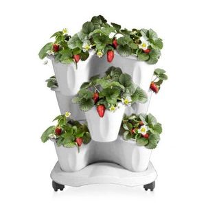 Cascadă flori Trifoglio cu rotile, albă, 40 x 51 x 40 cm, alb imagine