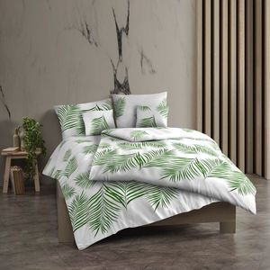 Lenjerie de pat din bumbac Kvalitex Tropical alb, 140 x 200 cm, 70 x 90 cm imagine