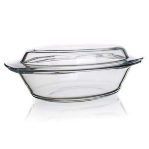 Tavă ovală de copt Simax, din sticlă, cu capac, 4, 4 l imagine