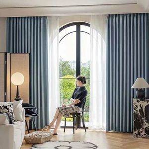 ARÔME HOME Perdea opacă din denim albastru, 135 x245 cm imagine