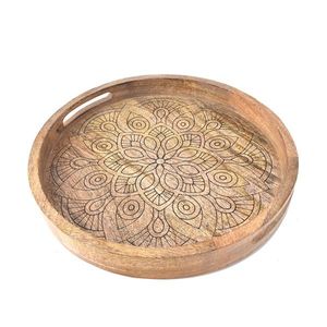 InDecor Tava din lemn de mango Mandala, 38 x 38 x4, 5 cm imagine