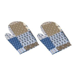 Mănușă de bucătărie Bellatex Patchwork albastru , 28 x 18 cm, 2 buc imagine