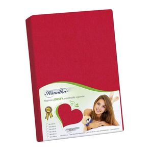 Cearşaf Jersey Kamilka, roşu, roșu, 90 x 200 cm imagine