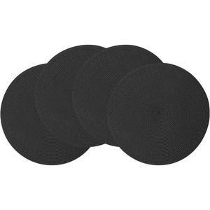 Suport de farfurie Altom Straw negru, diametru 38 cm, set de 4 buc., negru imagine