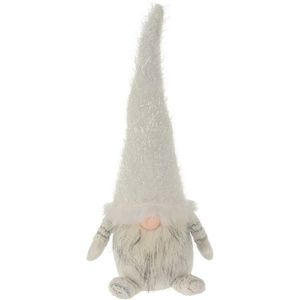 Spiriduș de Crăciun Doras, cu pălărie înaltă, 22x 49 x 16 cm, alb imagine