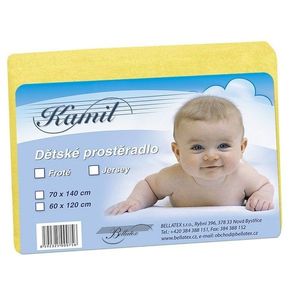 Cearşaf de pat pentru copii, galben, 60 x 120 cm, 60 x 120 cm imagine