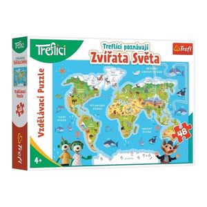 Puzzle Trefl Treflicii cunosc animalele lumii , 48 piese imagine