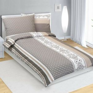 Bellatex Lenjerie de pat creponată Ornament cafea, 140 x 200 cm, 70 x 90 cm imagine