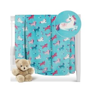 Bellatex Pătură pentru copii Ella Unicorn turcoaz, 100 x 150 cm imagine