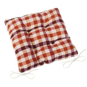 Pernă scaun matlasată Bellatex EMA Carouri terra, 40 x 40 cm imagine