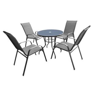 Set mobilier de grădină Pollo gri, 5 buc imagine