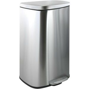 Coș de gunoi cu pedală soft-close Spirella Akira 50 l, oțel inoxidabil periat, argintiu, 50 l imagine