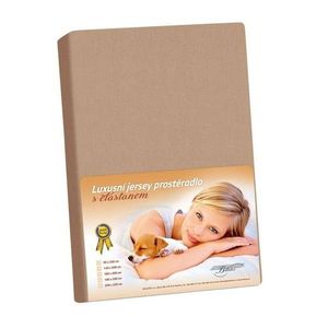 Cearșaf din jersey cu elastan, cafea, 200 x 220 cm, cafeniu, 200 x 220 cm imagine