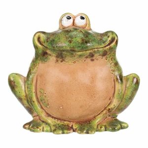 Decorațiune de grădină din ceramică Broască drăguță, 13 x 10 x 12 cm, 13 cm imagine