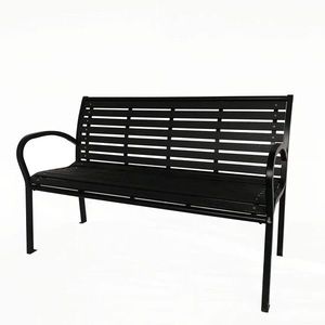 Bancă de grădină 125 x 60 x 80 cm, negru, oțel /plastic imagine