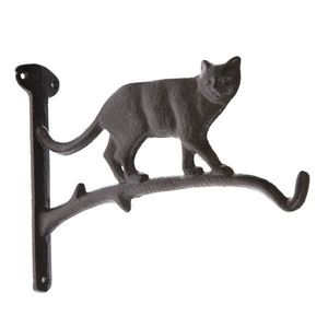 Cârlig din fontă Pisică pe ramură negru, 13 x 19cm imagine