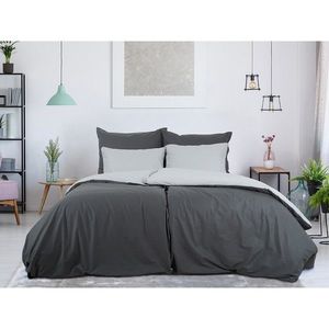 B.E.S. Petrovice Lenjerie de pat din bumbac Double face antracit/gri imagine