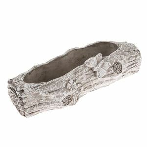 Ghiveci din beton Trunchi cu fluture, 29, 5 x 8 x11 cm imagine