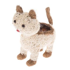 Coș de flori din răchită, Pisică, 32 x 30 cm imagine