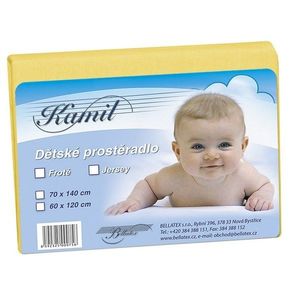 Cearşaf jersey pentru copii, galben, 60 x 120 cm, galben, 60 x 120 cm imagine