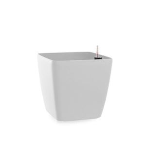 Ghiveci cu autoirigare Flower Lover Quadrato matalb, 24 cm, alb, 24 cm imagine