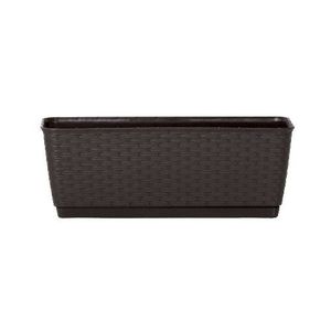 Jardinieră din plastic cu suport Ratolla, maro închis, maro imagine