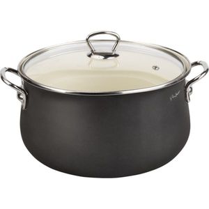 Cratiță emailată Lamart LT1281 Hard 24 cm, 6 l, negru, diam. 24 cm imagine