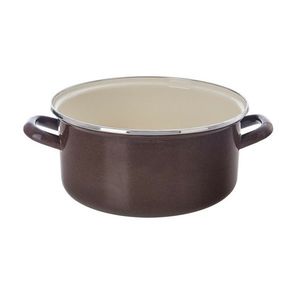 Cratiță emailată Orion cu margine maro, 5 l, 5 l imagine