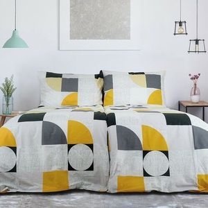 B.E.S. Petrovice Lenjerie de pat creponată TopClass Geometries, 140 x 200 cm, 70 x 90 cm imagine