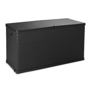 Ladă depozitare pentru grădină Rattan, gri închis imagine
