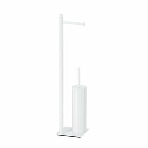 GEDY TR3222 Trilly suport cu suport pentru hârtieigienică și perie de toaletă, pătrat, alb mat imagine