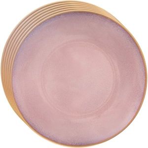 Orion Set de farfurii ceramice adânci Glaze roz 27 cm, 6 buc., roz imagine