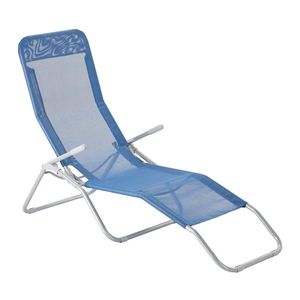 Șezlong de grădină Aldotrade pliabil 137 x 58 x 94 cm, albastru imagine