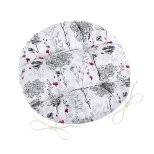 Pernă de scaun Bellatex DITA rotundă matlasată Crenguțe gri, 40 cm imagine