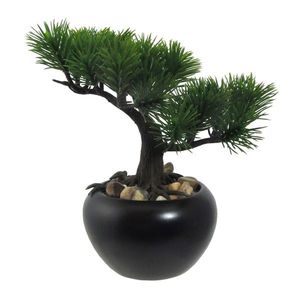 Bonsai artificial Pin, în ghiveci, verde, 19 cm imagine