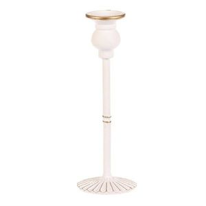 Sfeșnic metalic pentru lumânare conică 24 cm, alb, 24 cm imagine