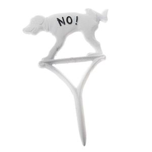 Stâlp de grădină din fontă Câine alb, 37 x 21 cm imagine