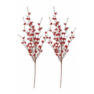 Set de ramuri artificiale Boabe roșii, 2 bucăți, 70 cm imagine