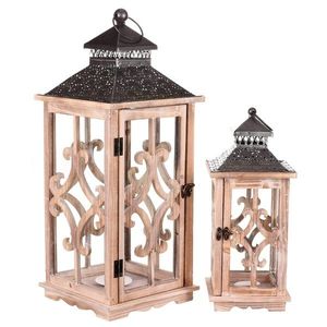 Set felinare din lemn Brandstatt, 2 buc. imagine