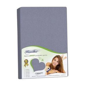 Cearșaf pentru saltea înaltă Bellatex jersey Kamilka gri închis, 90 x 200 cm, gri închis, 90 x 200 cm imagine