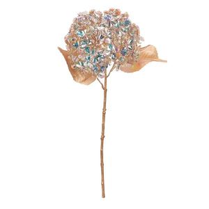 Hortensie artificială tăiată, floare multicoloră, aurie, 60 cm, auriu imagine